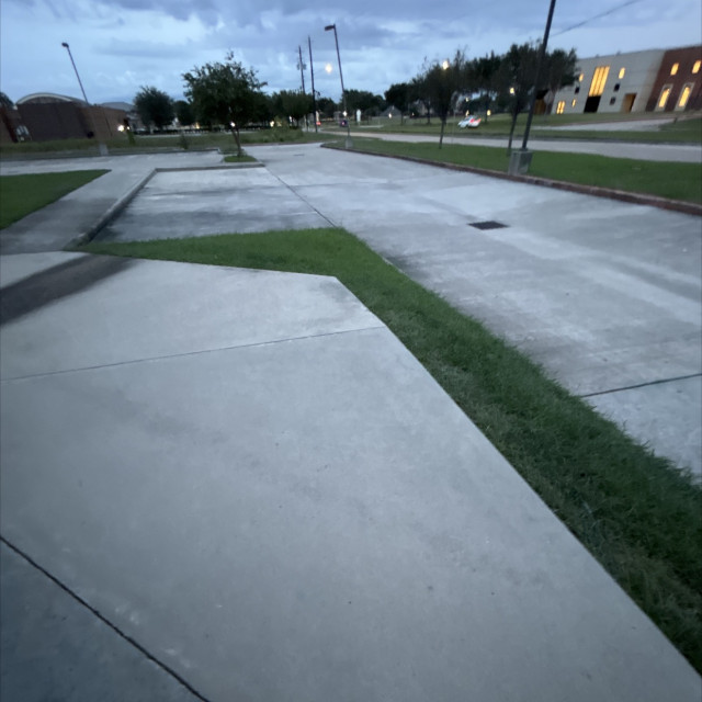 grass gap at church