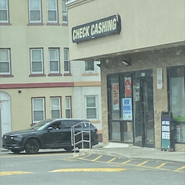 Check cashing rail