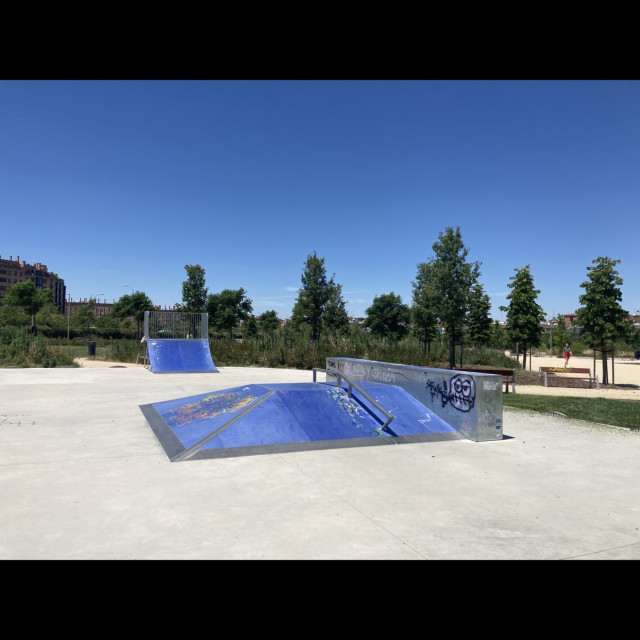 Skatepark next to a football stadium