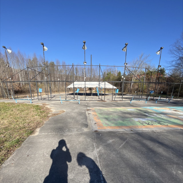 Abandoned batting cages