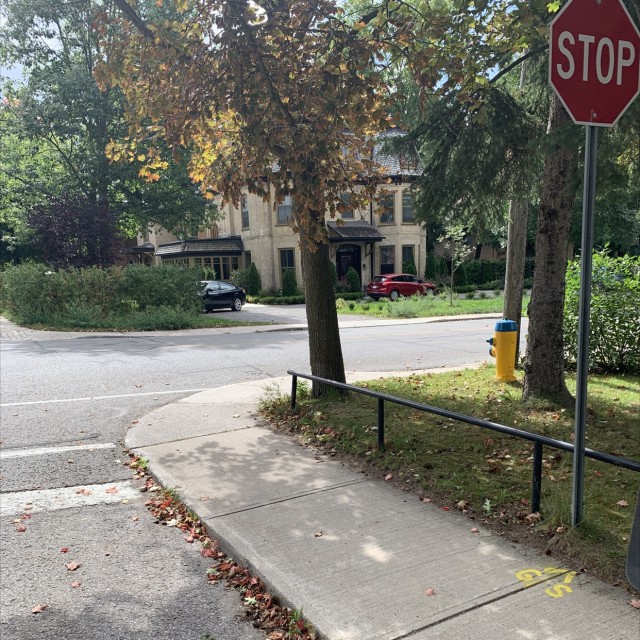 Rail at random 4 way stop sign