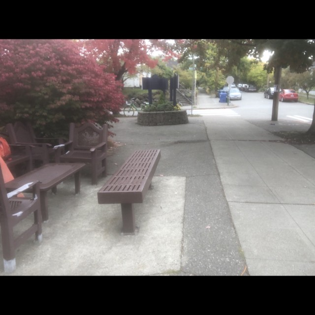 School bench in cement
