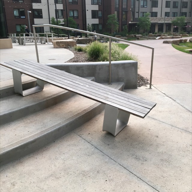 College campus bench