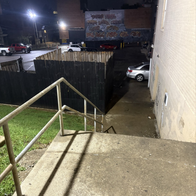 Rail with fence to the side after