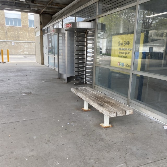 Western stop wooden bench