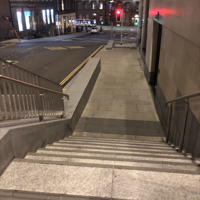 Stairs to ledge