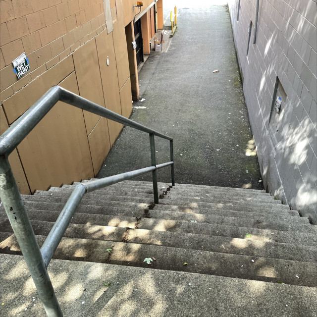 Downrail in alley