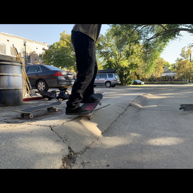Banks and grinds and parking curb 