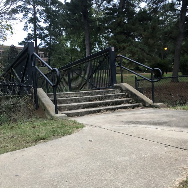 4 stair drop with handrails 