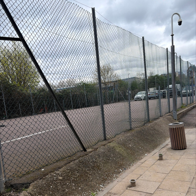 Bank to fence