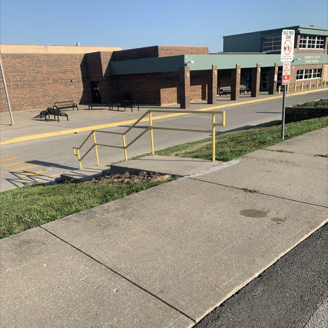 Whole skate park at a school
