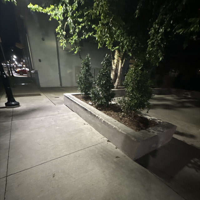 Fire street sidewalk ledge 