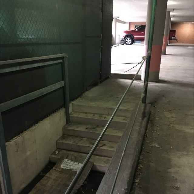 Parking lot stair