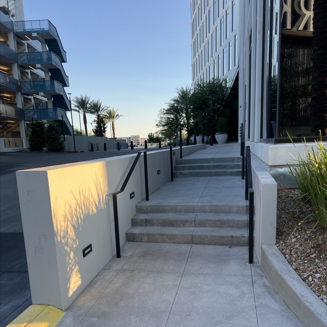 3 stairs and 4 stair by the ballpark