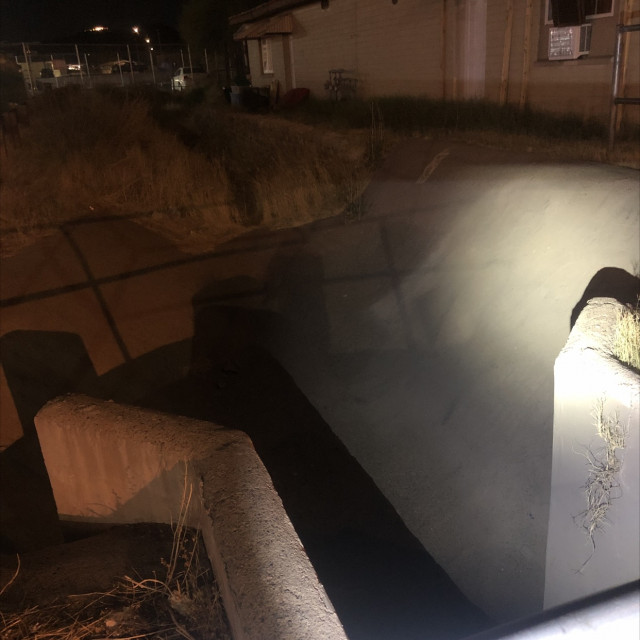Ditch outside someone’s houses