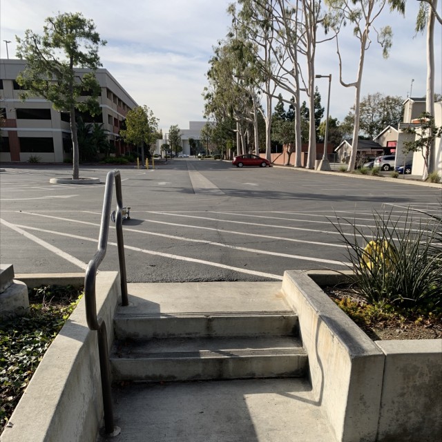 2 stair with ledge and hand rail 