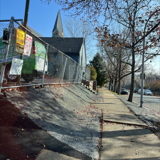 Bank to fence