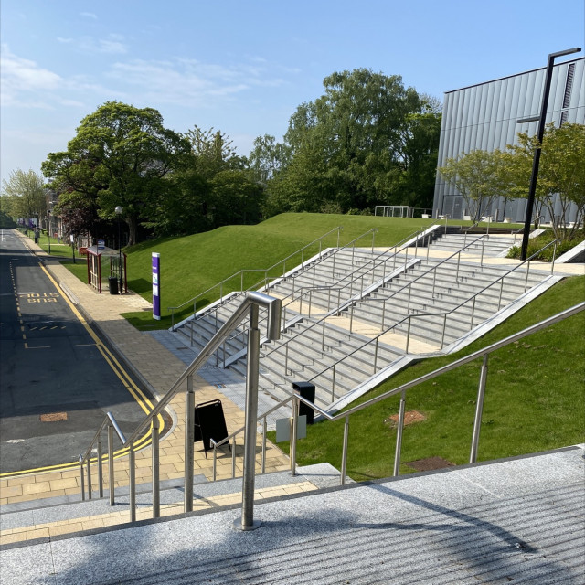 Kinked handrail 19 stair