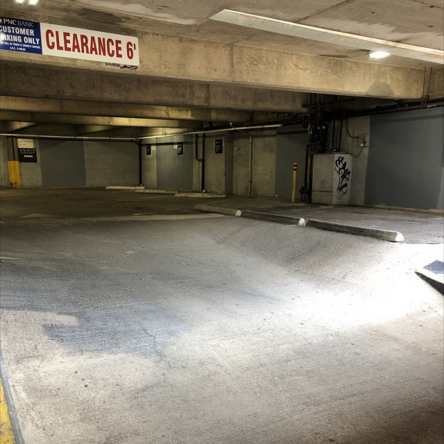 bank with a parking block
