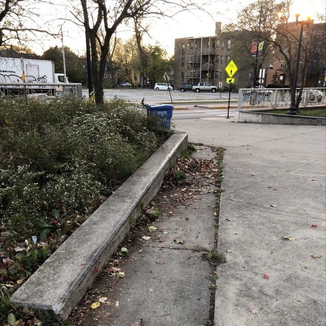 Two wax ledges and a curb