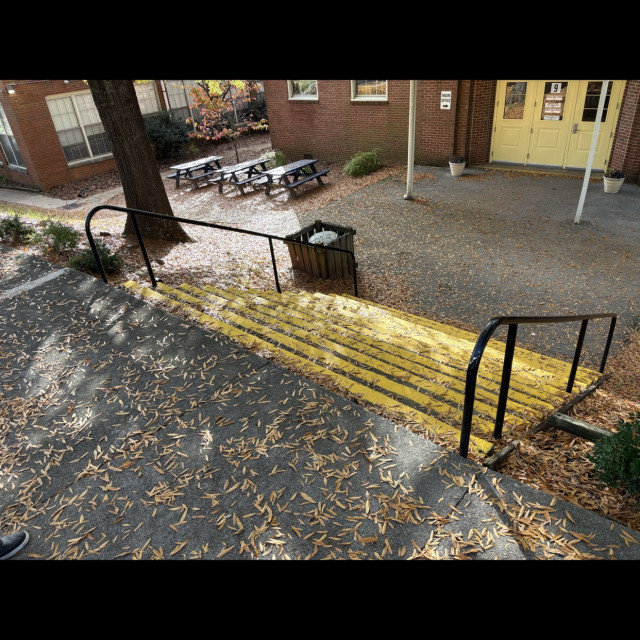 Sidewalk to low rail
