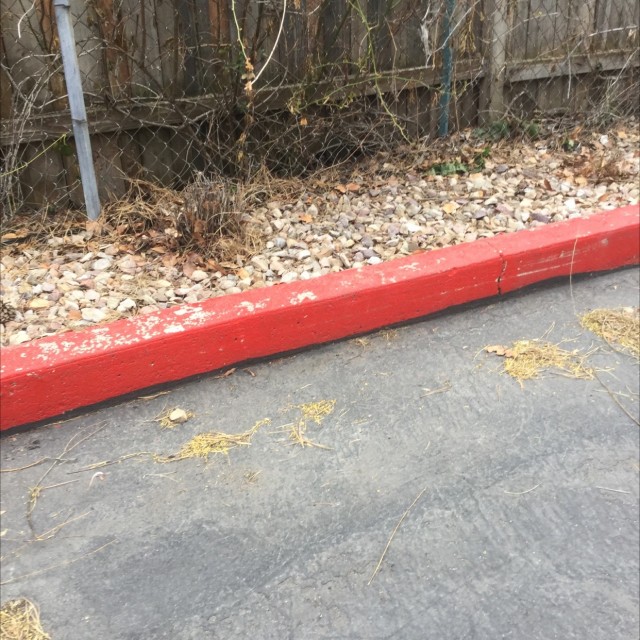 Red painted curb