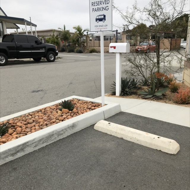 Curb parking spot