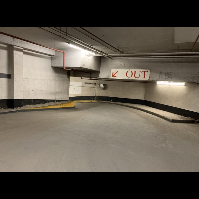 Underground parking lot with some gifts for the streets