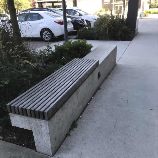 Slippery wood and concrete ledge