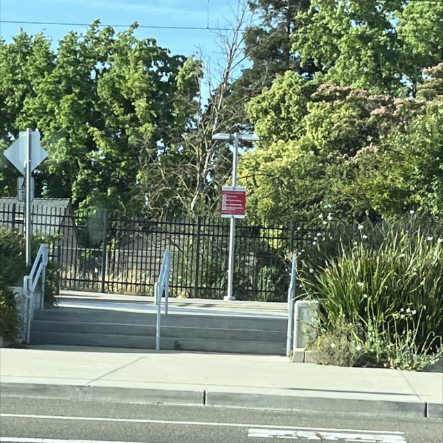 Train station stairs