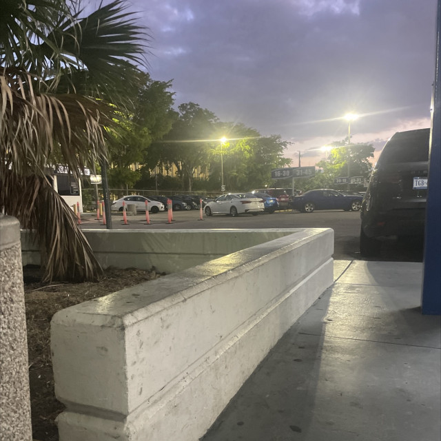 Ledge near car rental