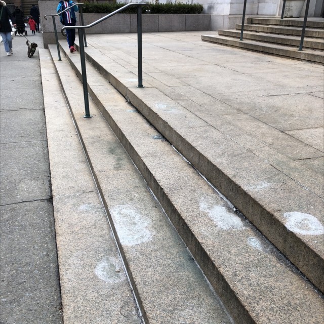 four stair with high hand rail 