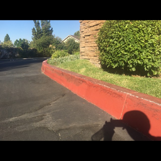 Taller than normal red curbs 