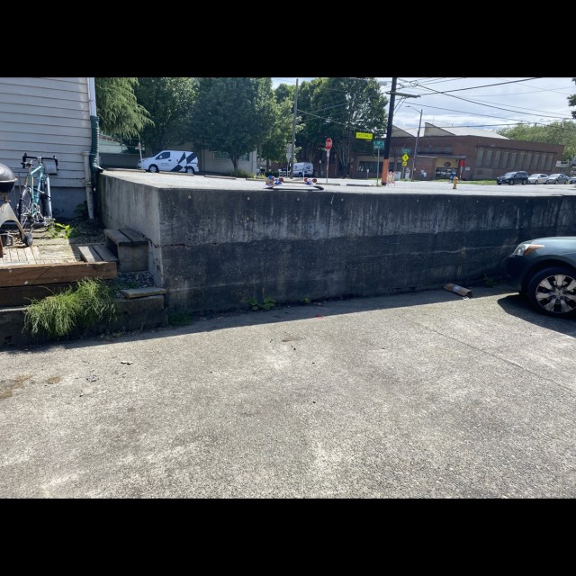 Big drop, rough street