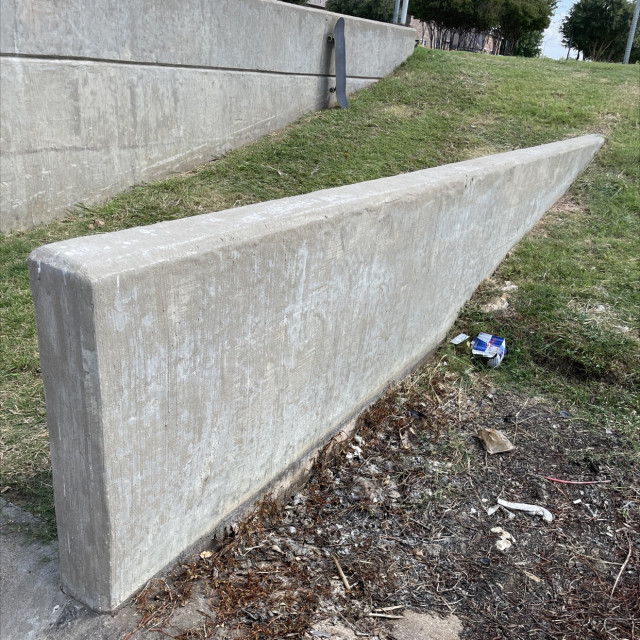 very dirty bank and ledge 