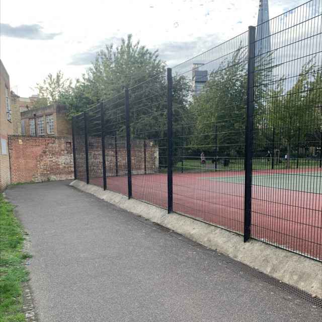 Bank to fence