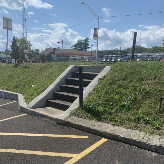 Stair gap over pole 