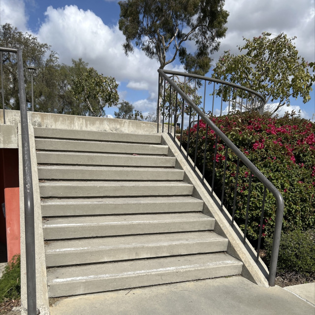Nine stair with rail