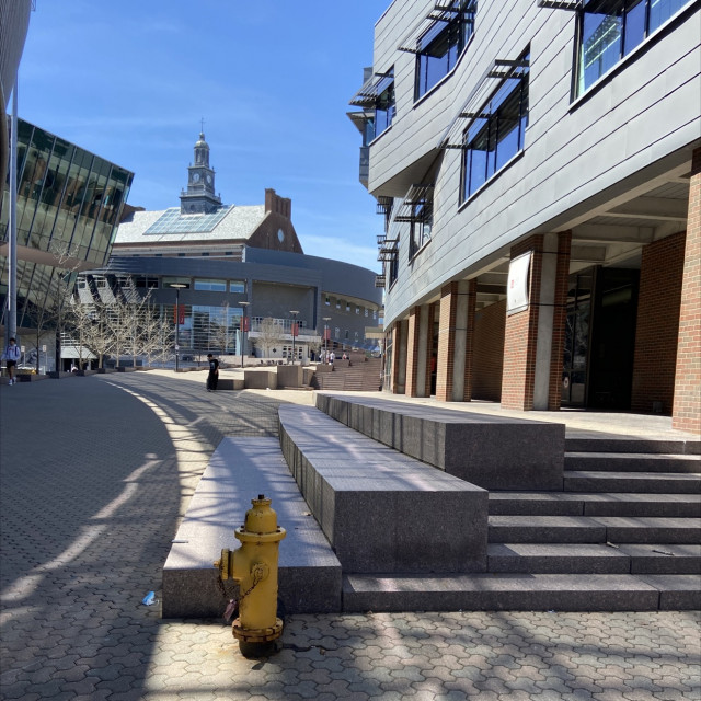 3 block with fire hydrant 