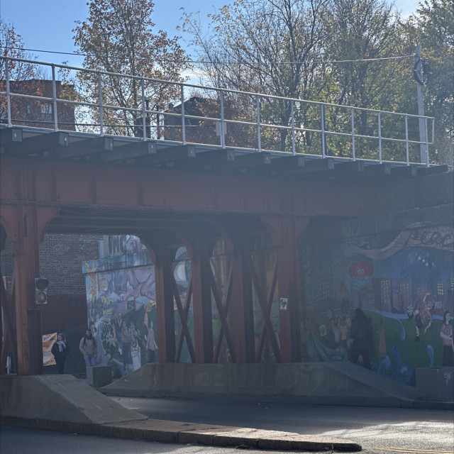 Uphams Corner underpass banks